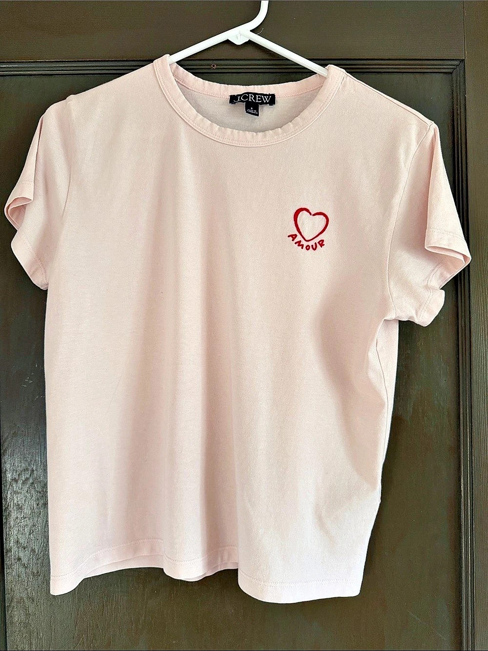 J.Crew Amour Tee Cotton Pink Small Like New